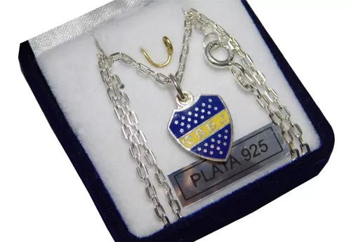 Jewelry Bávaro Exclusive: Sterling Silver Football Clubs Crest Enamel Set with Chain
