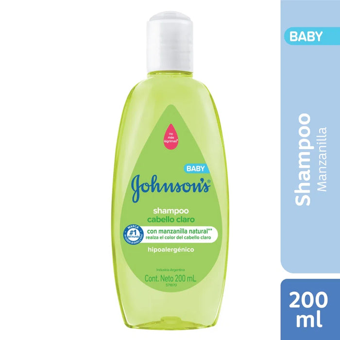 Johnson's Baby Shampoo Cabello Claro Light Hair - Hipoalergênico, sem sulfato e sem parabenos, 200 ml / 6,76 fl oz 