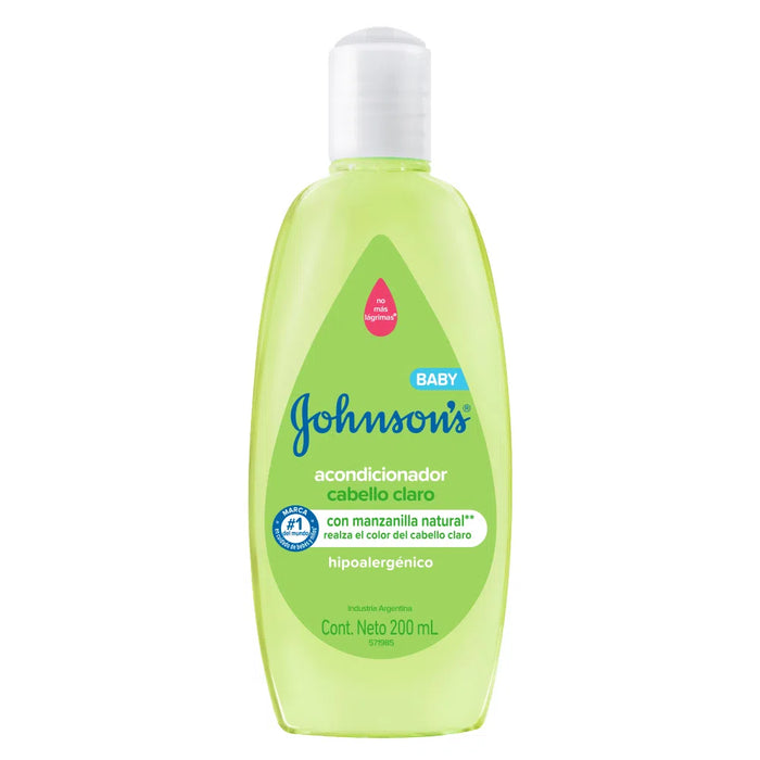 Johnson's No More Tears Baby Acondicionador Cabello Claro Light Hair Conditioner  with Natural Chamomile, 200 ml / 6.76 fl oz