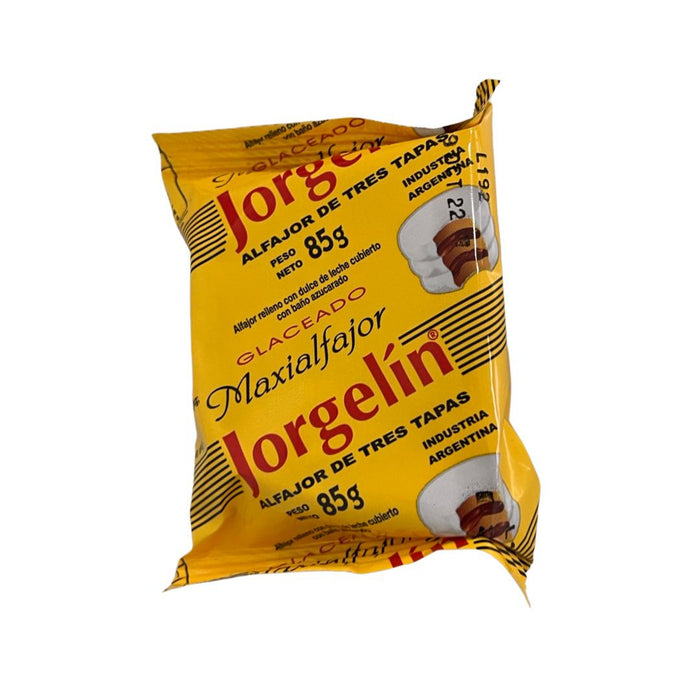 Jorgelín Alfajor Biscoito Triplo Recheado de Açúcar com Doce de Leite, 85 g / 3 oz (pacote com 6) 