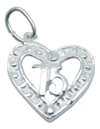 Joyas Bávaro Silver 925 15th Anniversary Heart Cutout Pendant - Elegant Gift for a Special Occasion