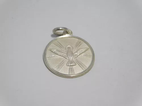 Joyas Bávaro Sterling Silver 925 Holy Spirit Relief Pendant 17mm - Elegant Spiritual Jewelry