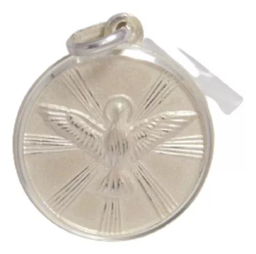 Joyas Bávaro Sterling Silver 925 Holy Spirit Relief Pendant 17mm - Elegant Spiritual Jewelry