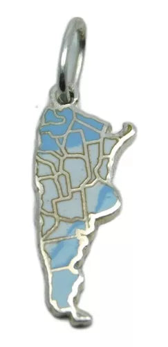 Joyas Bávaro Sterling Silver 925 Small Argentina Map Pendant with Enamel Flag - Unique National Pride Charm
