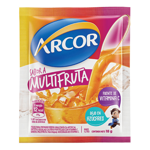 Jugo Arcor Sabor Multifruta Powdered Fruit Juice, 18 g /  0.63 oz (box of 18)
