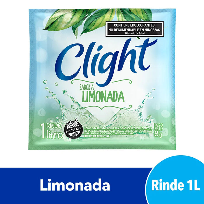 Jugo Clight Limonada - Juice Lemon Flavor No Sugar, 8 g / 0.3 oz (box of 20)