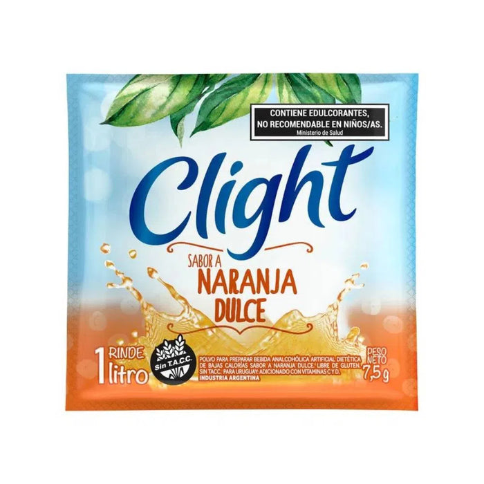 Jugo Clight Naranja Dulce - Juice Sweet Orange Flavor No Sugar, 8 g / 0.3 oz (box of 20)