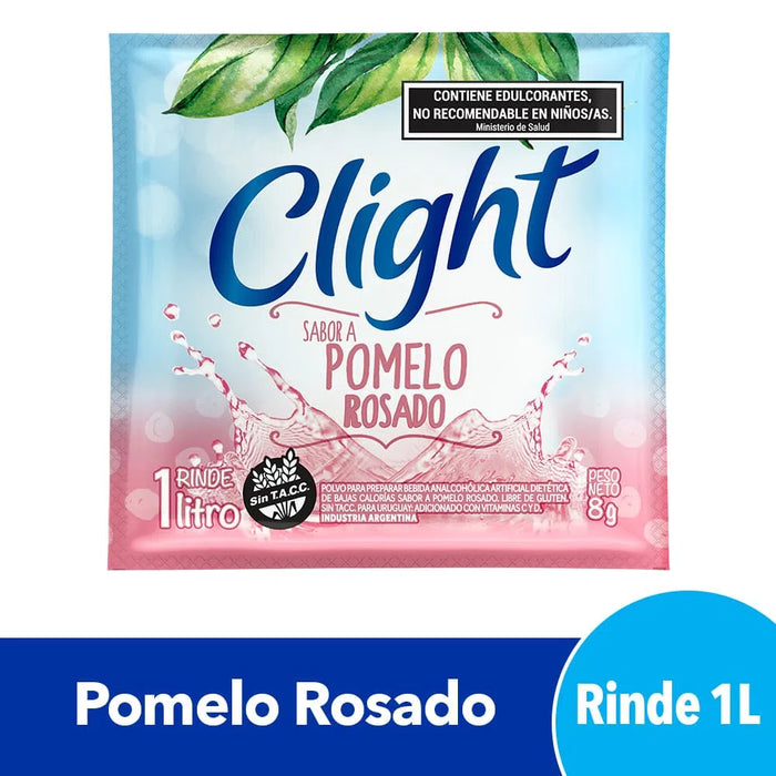 Jugo Clight Pomelo Rosado - Suco Sabor Toranja Rosa Sem Açúcar, 8 g / 0,3 oz (caixa com 20) 