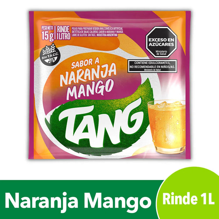 Jugo Tang Naranja y Mango Powdered Juice Orange & Mango Flavor, 18 g / 0.63 oz (box of 20)