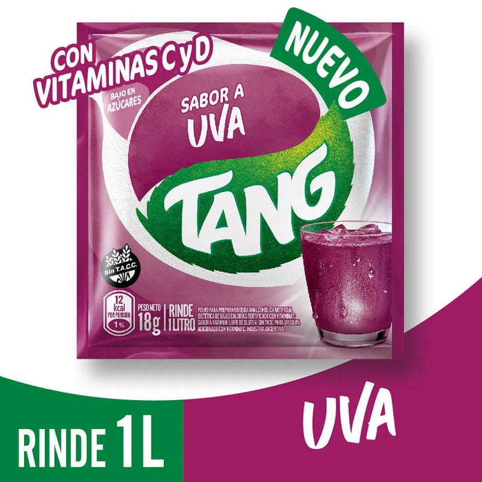 Jugo Tang Uva Suco em pó sabor uva com baixo teor de açúcar, 18 g / 0,63 oz (caixa com 20) 