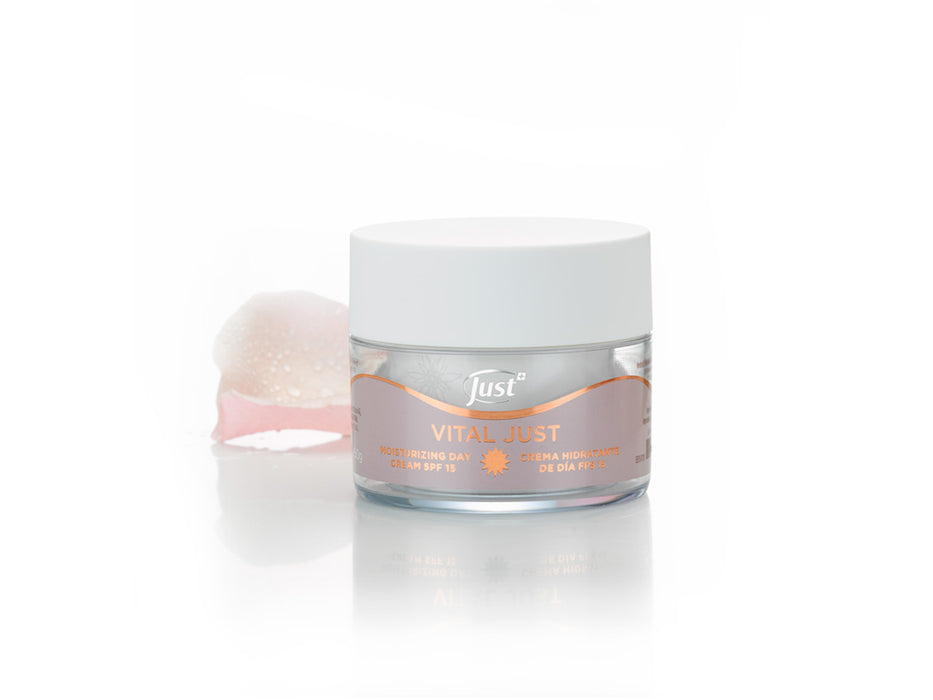 Just | Day Moisturizer SPF 15 - For Face, Hydrates and UV Protection, Dry Skin Care | 50 g - 1.7 oz