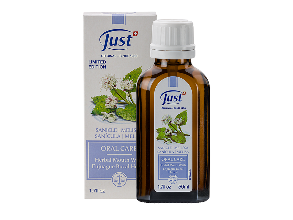 Just | Herbal Oral Rinse with Sanicula & Lemon Balm - Natural Dental Care | 50 ml - 1.7 fl oz