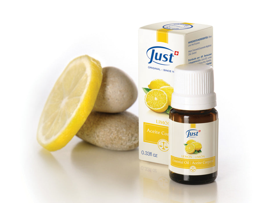 Just | Lemon Essential Oil: Fruity Aroma for Inspiration - Dermatologically Tested | 10 ml / 0.33 fl oz