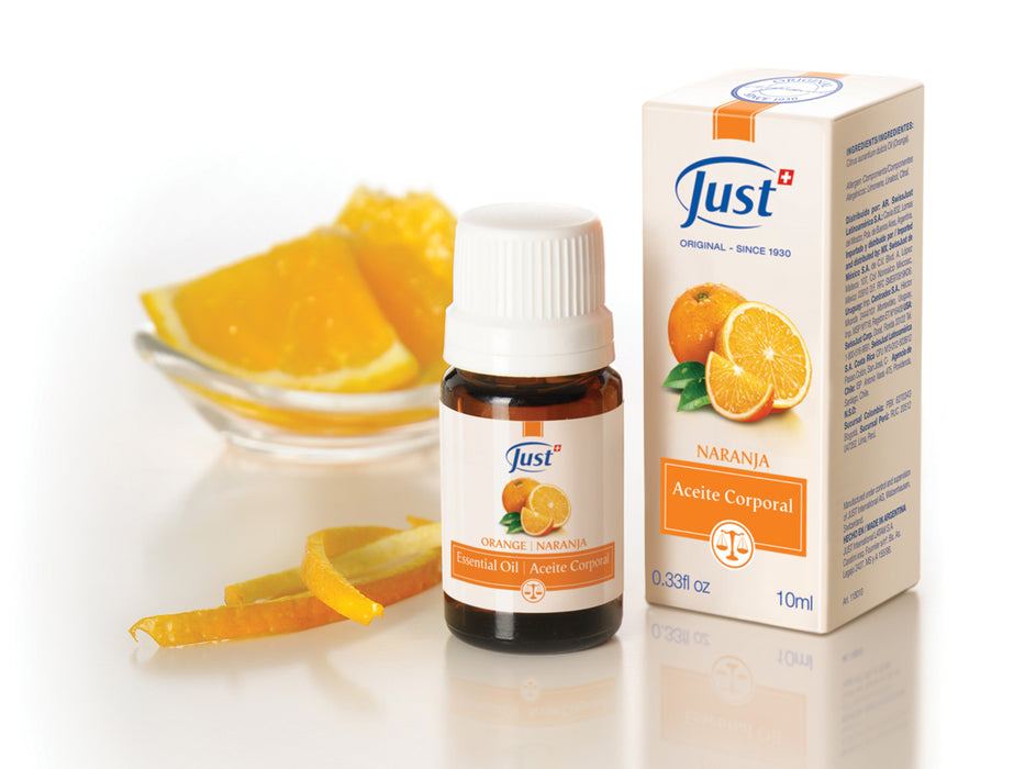 Just | Orange Essential Oil: Fruity Aroma for Anti-Conflict - Dermatologically Tested | 10 ml / 0.33 fl oz