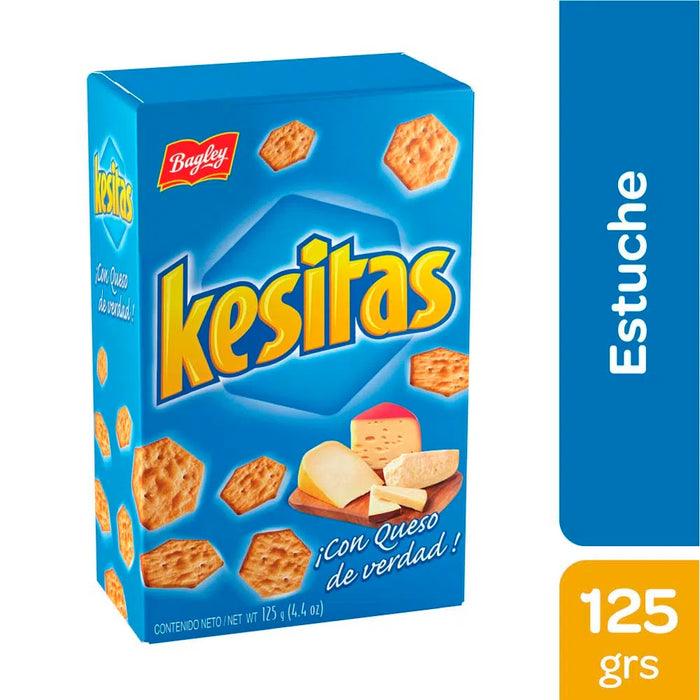 Kesitas Cheese Snack Crackers Hex Shape, 125 g / 4,41 oz (pacote com 3) 