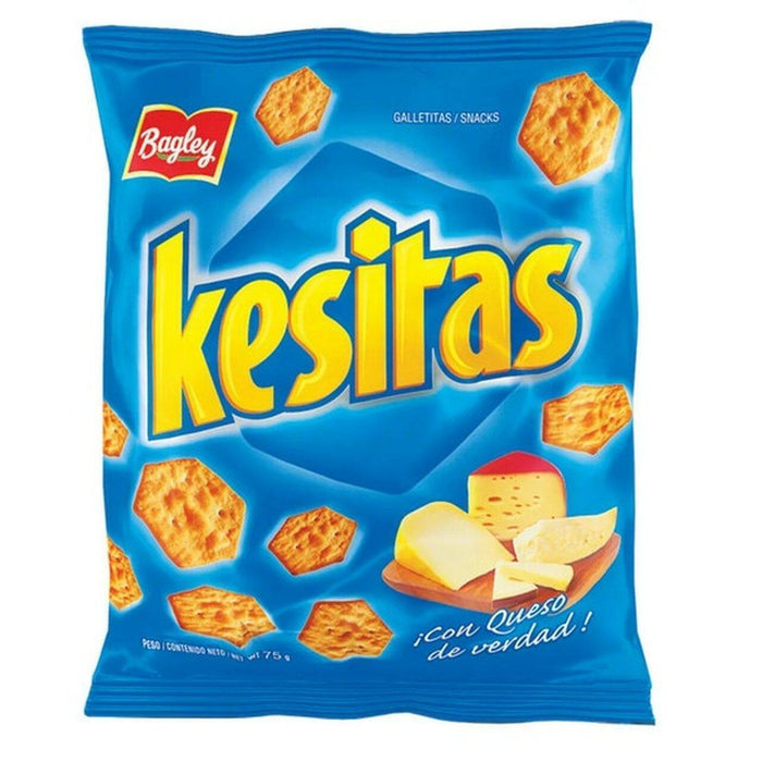 Kesitas Cheese Snack Crackers Hex Shape, 75 g / 2,6 oz (pacote com 3) 