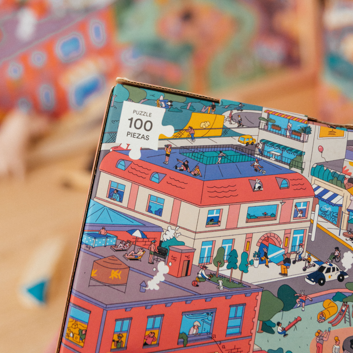 Monoblock | Kids' 100-Piece Puzzle | Neighborhood Adventure Jigsaw - Tabletop Game for Children | Fun Learning Activity