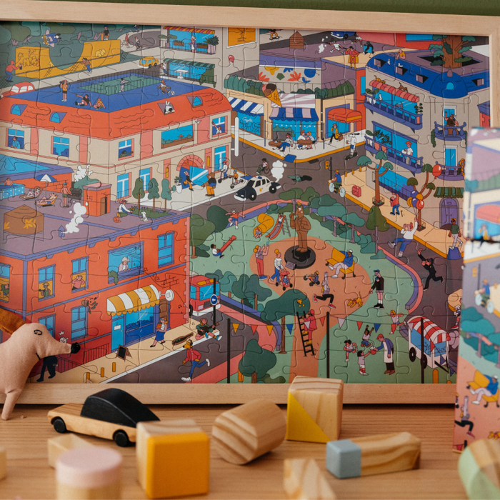 Monoblock | Kids' 100-Piece Puzzle | Neighborhood Adventure Jigsaw - Tabletop Game for Children | Fun Learning Activity