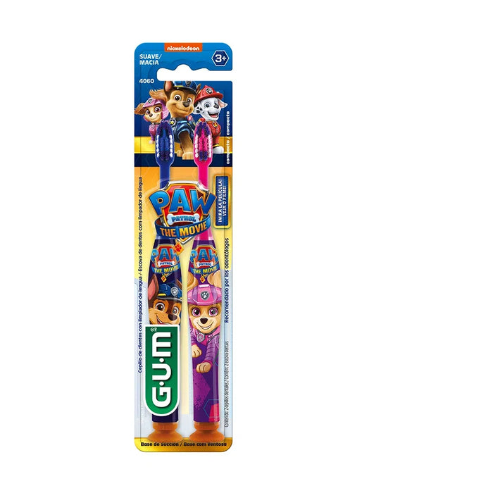 Kids' Gum Paw Patrol Toothbrushes x 2 – Fun Dental Care for Children - Soft Bristles, Colorful Design