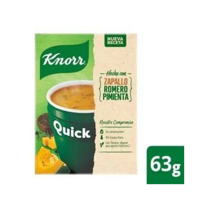 Knorr Quick Ready to Make Soup Pumpkin with Rosemary & Pepper Zapallo con Romero y Pimienta, 5 pouches