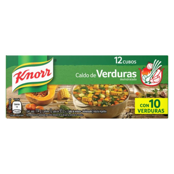 Caldo de Sopa de Legumes Desidratados Knorr Calditos Verdura, 114 g / 4,02 oz (12 caldos por caixa) 