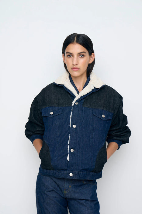 Kosiuko Alexa Mix Jacket - Oversize Fit with Detachable Shearling - Effortless Style