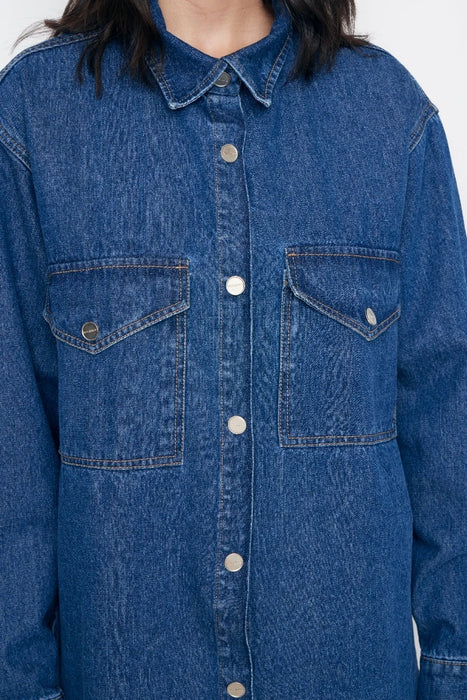 Kosiuko Ambition Denim Shirt-Coat: Fashion & Style in Jean Fabric - Trendy Look