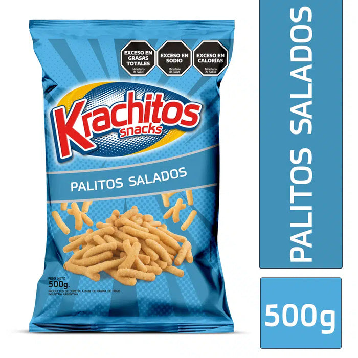 Krachitos Palitos Salados Super Bag, saco de 500 g / 17,6 oz 
