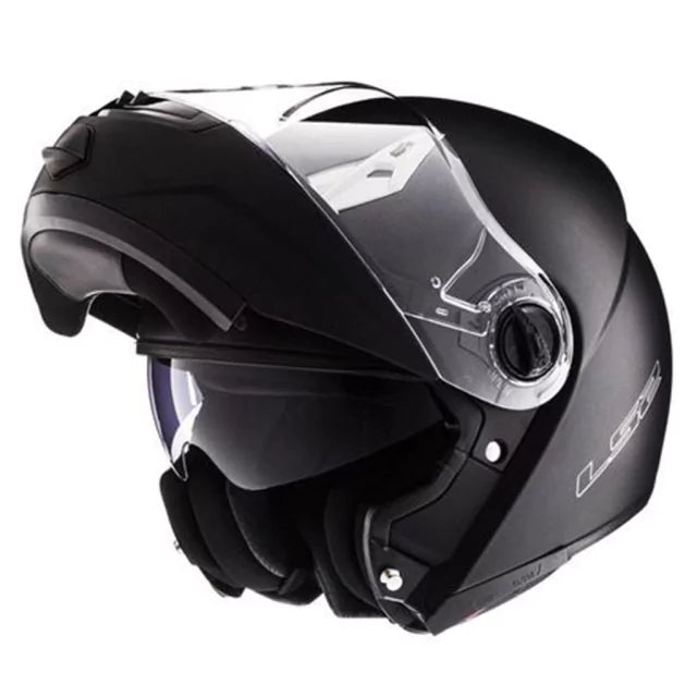 LS2 Modular Helmet 370 Easy - Black Gloss - Ideal for All Trips - Best Technology Ensuring Comfort & Safety