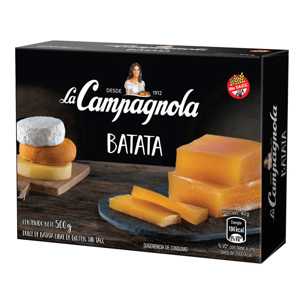 La Campagnola Batata Geléia de Batata Doce com Baunilha Sutil Ideal para Sobremesa Clássica "Queso y Dulce" - Sem Glúten, 500 g / 1,1 lb 