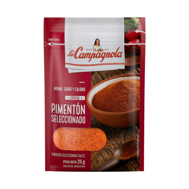 La Campagnola Spices Selected Pimentón Dulce Sweet Paprika Powder, 25 g / 0,88 oz bolsa com zíper (Pacote com 3) 