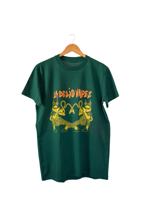 La Delio Valdez Remera De Algodón Skumbia - Cotton T-Shirt Skumbia – Stylish Yellow and Orange Screen-Printed Tee