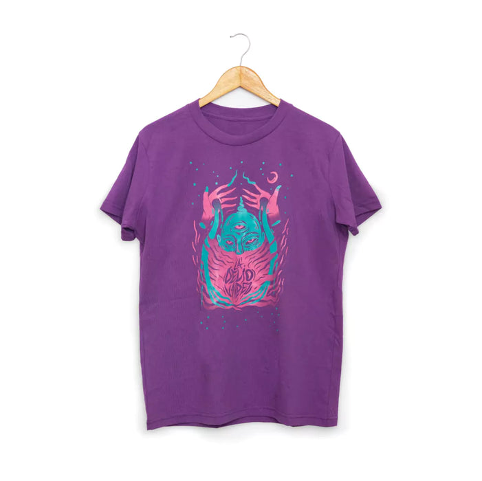 La Delio Valdez Remera Embrujo - Embroidered Cotton Tee - Enchanting Pink and Turquoise Spell T-Shirt