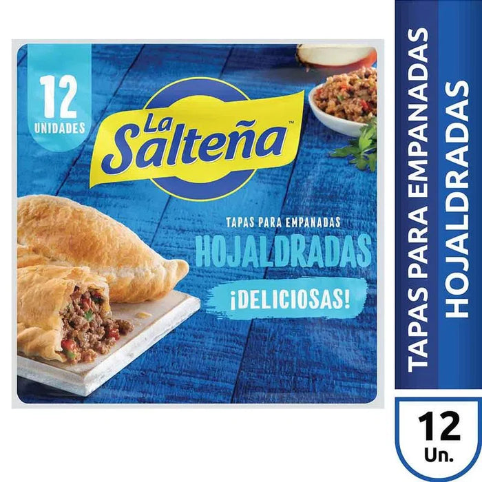 La Salteña Hojaldrada Empanada Discs - Classic Puff Pastry Tapas de Empanadas Hojaldradas, 72 Discs (6 packs x 12 discs ea)
