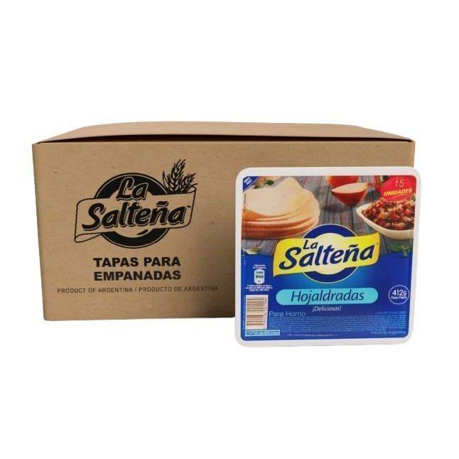 La Salteña Tapa De Empanadas Hojaldradas Ideal Para Horno Classic Empanadas Dough Disc - Puff Pastry, 15 discs ea x 24 packs (360 discs)
