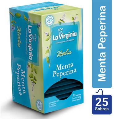 La Virginia Hierbas Menta Peperina Chá de Hortelã em Saquinhos (caixa com 25 saquinhos) 
