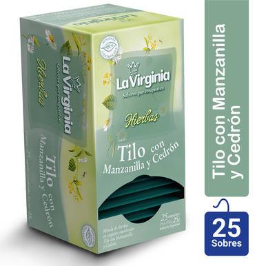 La Virginia Hierbas Tilo Linden Tea with Chamomile & Lemon Verbena (box of 25 bags)