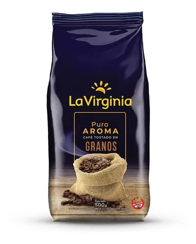 La Virginia Puro Aroma Café Tostado En Granos Roasted Coffee Beans - Gluten Free, 500 g / 1.1 lb