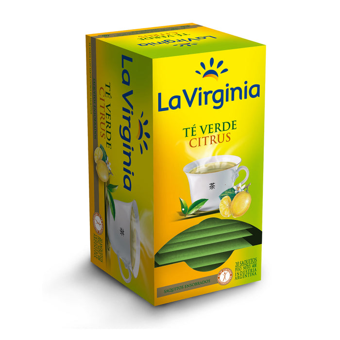 La Virginia Té Verde Citrus Green Tea In Bags (box of 20 bags)