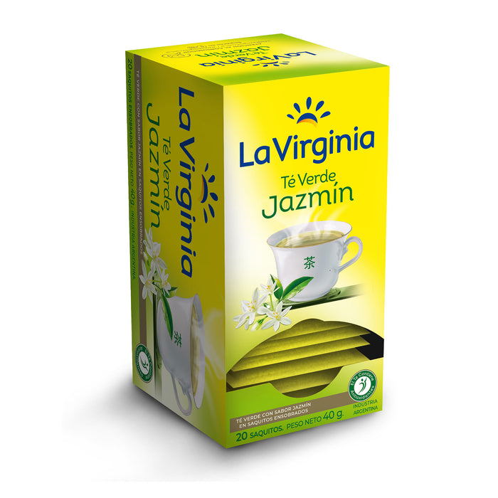 La Virginia Té Verde con Jazmín Chá verde com sabor de jasmim em saquinhos (caixa com 20 saquinhos) 