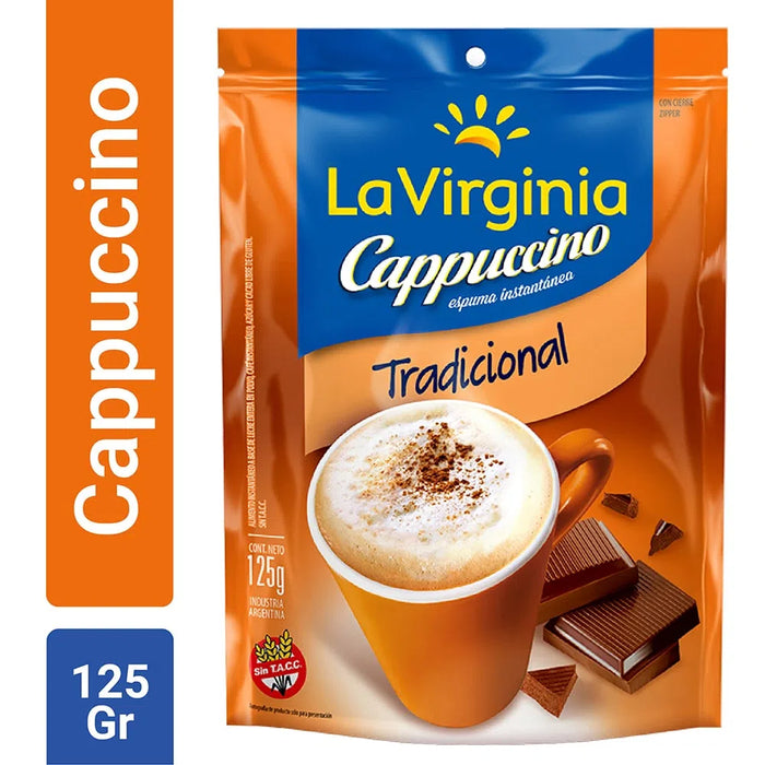 La Virginia Traditional Cappuccino Coffee Powder, 125 g / 4.40 oz pouch