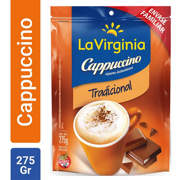 La Virginia Tradicional Cappuccino Café em Pó, 275 g / 9,7 oz bolsa 