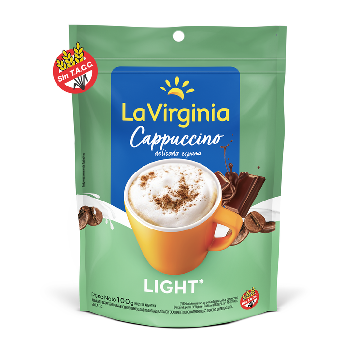 La Virginia Tradicional Cappuccino Light Coffee Powder, 100 g / 3,53 oz sachê 