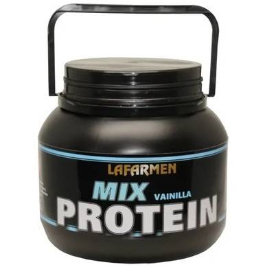 Lafarmen Mix Protein Powder Vanilla Flavored Energizing Dietary Supplement with Soy Protein & Ovalbumin - Sports Nutrition - Gluten Free, 1 kg / 2.2 lb