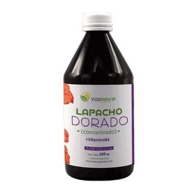 Lapacho Dorado Vida Suplemento Alimentar Natural com Vitamina B6 Antibacteriano, Antioxidante e Antiviral, 550 ml / 18,6 fl oz 