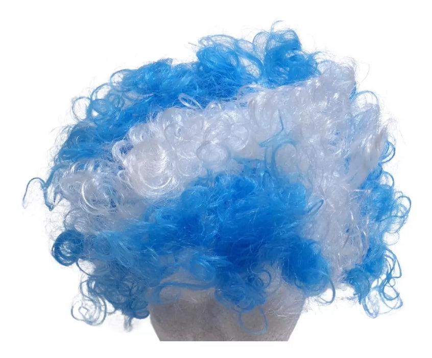 Large Afro Wig - Argentina Selection Football Fan Gear - Party Celebration