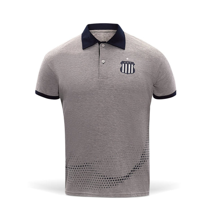 Le Coq Sportif Men's Deluxe Grey Printed Crest Polo Shirt - Club Atlético Talleres