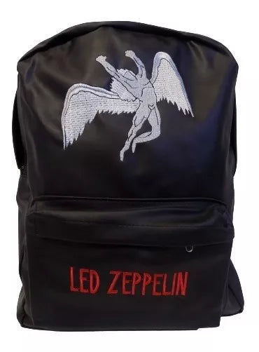 Led Zeppelin Embroidered Leather Backpack - Rocker Chic, Music-Inspired Style & Durability