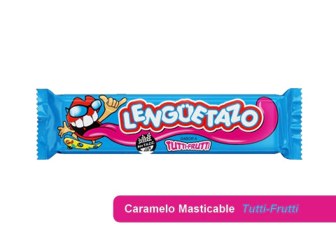 Lengüetazo Long Tutti-Frutti Soft Sour Candy, 13 g / 0.5 oz (box of 50 units)