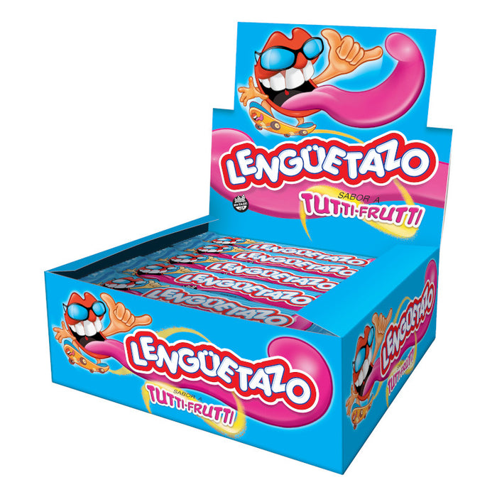 Lengüetazo Long Tutti-Frutti Soft Sour Candy, 13 g / 0.5 oz (box of 50 units)